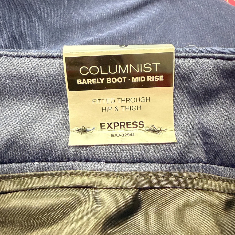 EXPRESS Navy Blue Columnist Barely Boot Mid Rise Dress Pants 6P - Picture 5 of 7